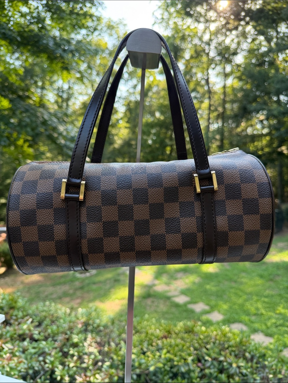 Louis Vuitton Authentic Papillon handbag in Damier Ebene Checkerboard Canvas 26 - Picture 13 of 17